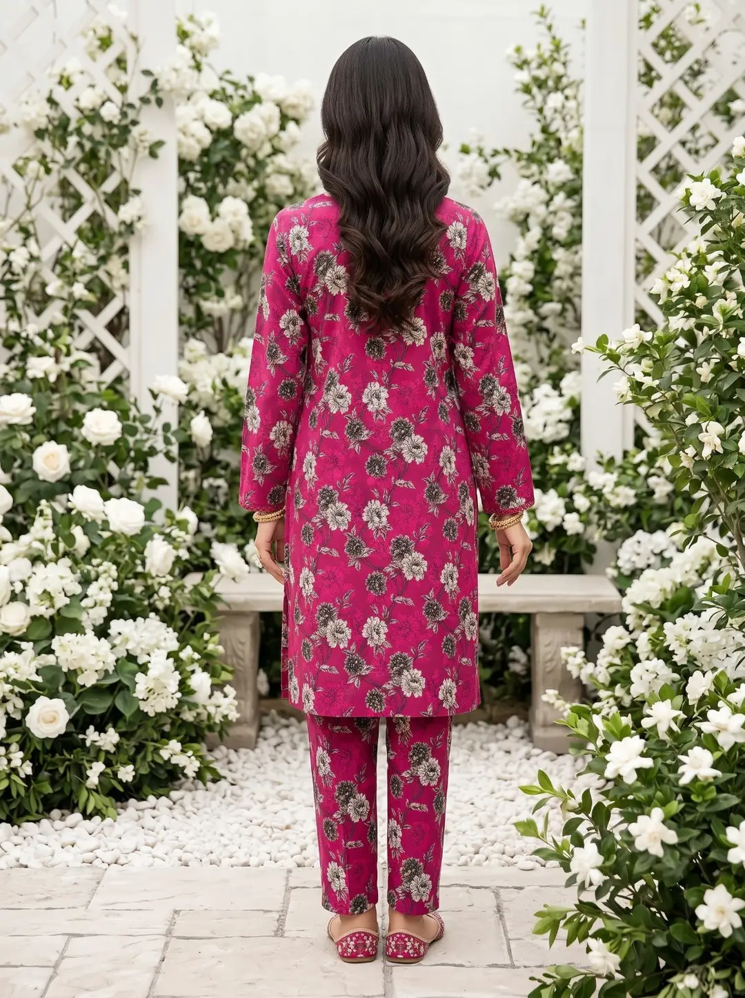 2 Pcs Women's Unstitched Printed Suit
