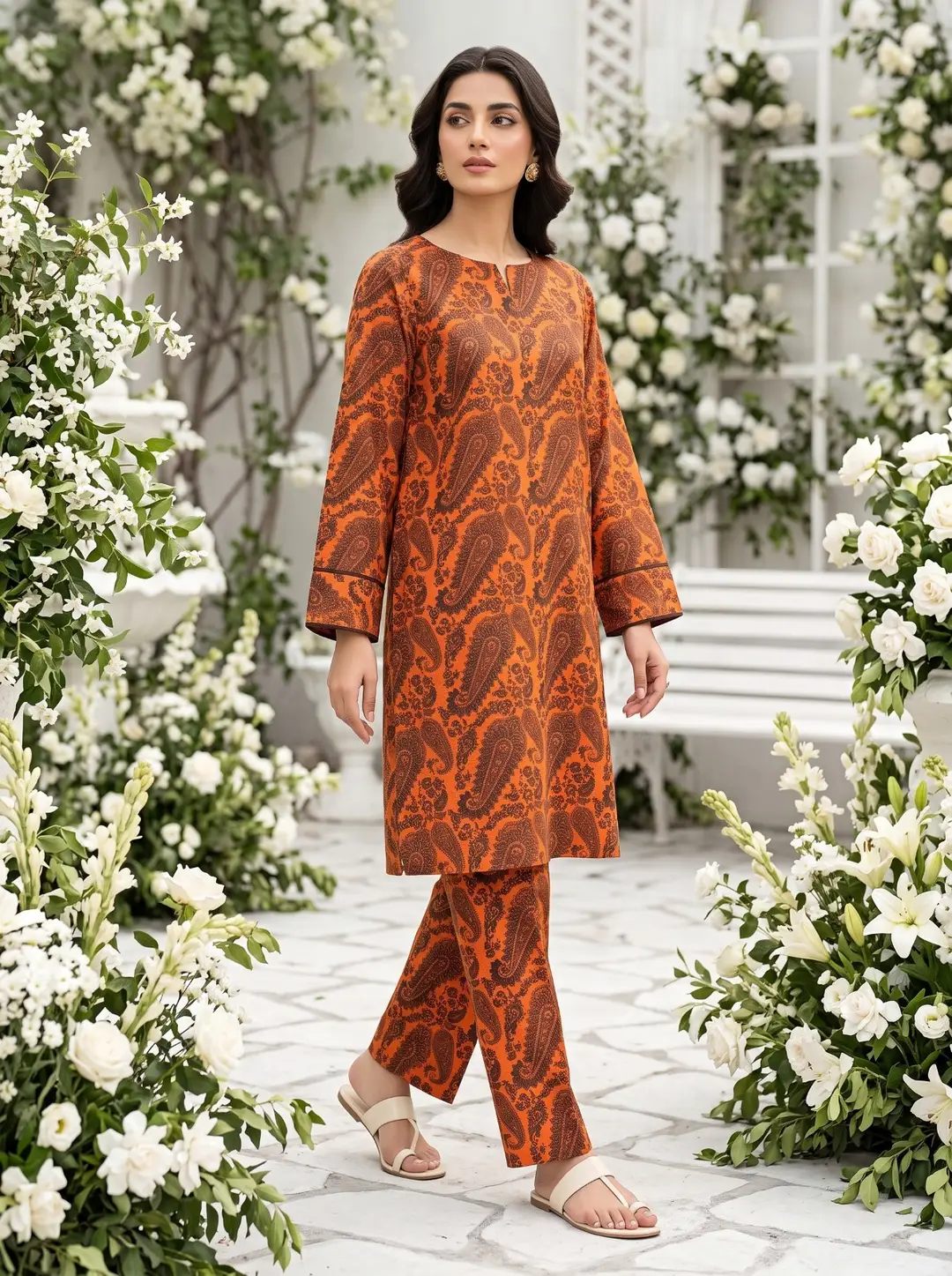 2 Pcs Women's Unstitched Printed Suit