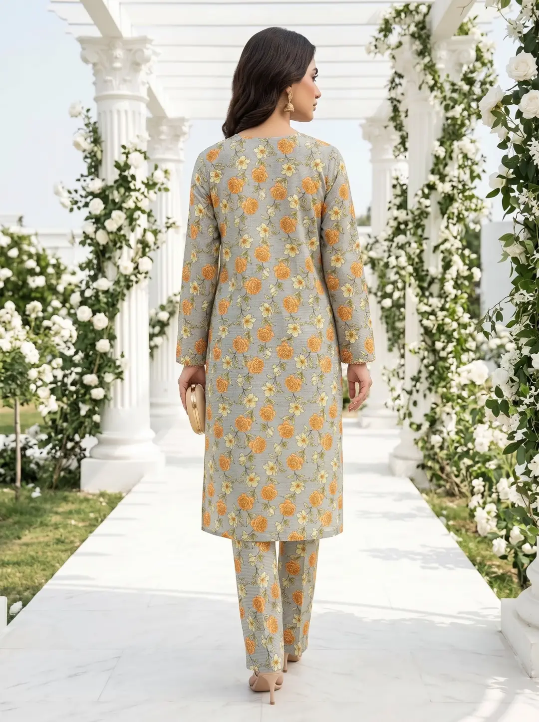 2 Pcs Women's Unstitched Printed Suit