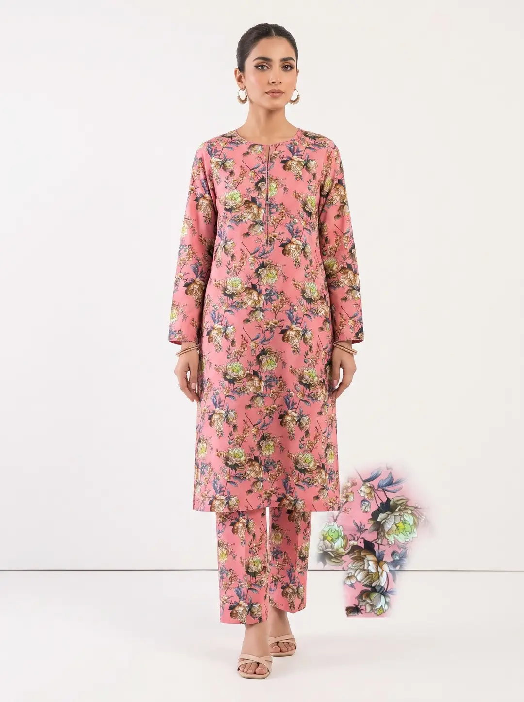 2 Pcs Women's Unstitched Printed Suit