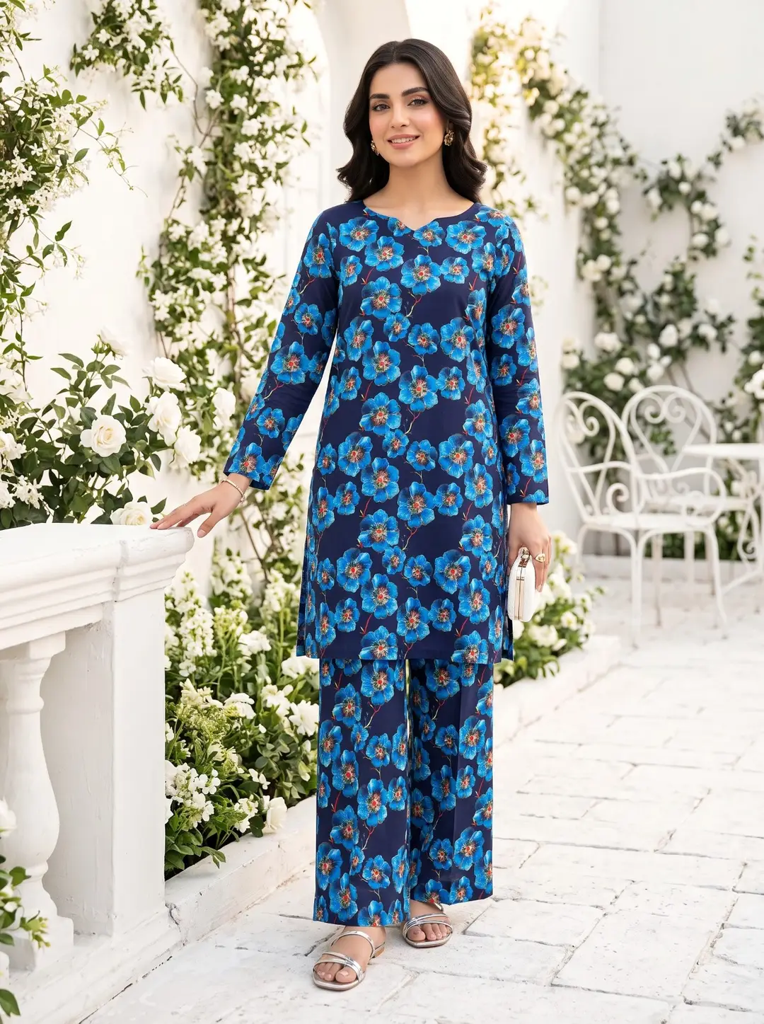 2 Pcs Women's Unstitched Printed Suit
