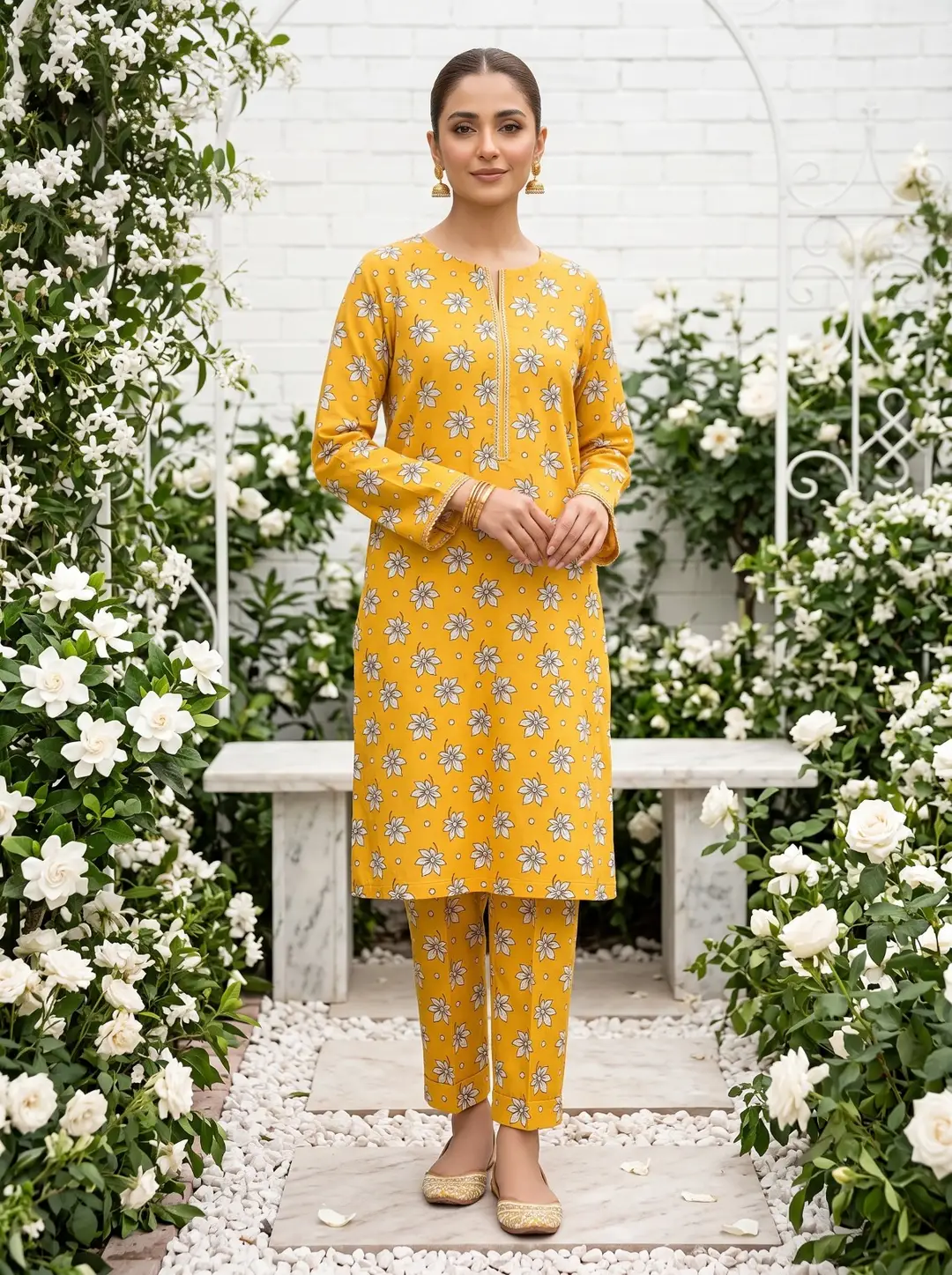 2 Pcs Women's Unstitched Printed Suit