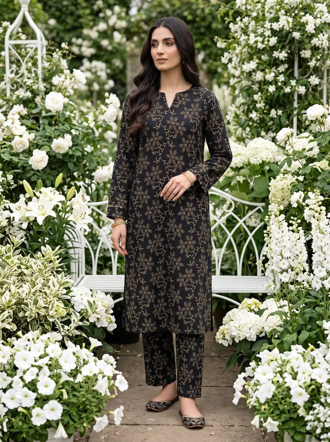 2 Pcs Women's Unstitched Printed Suit