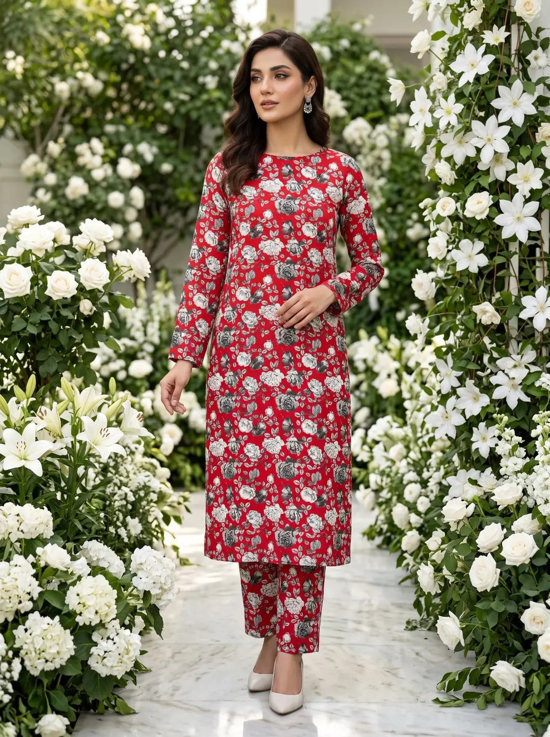 2 Pcs Women's Unstitched Printed Suit