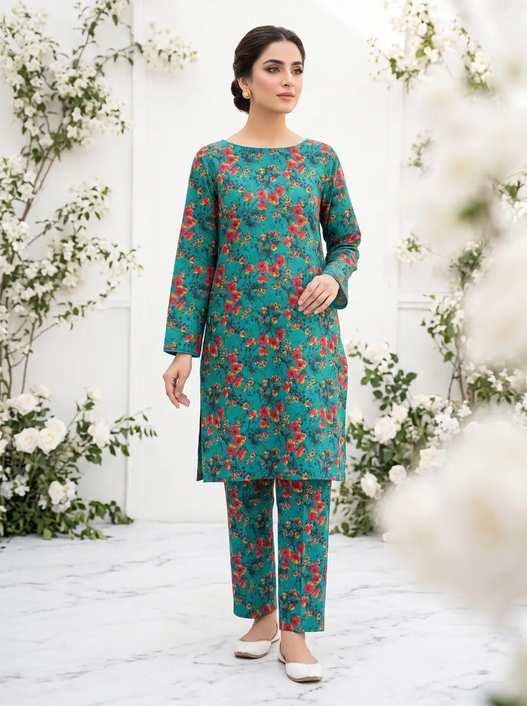 2 Pcs Women's Unstitched Printed Suit