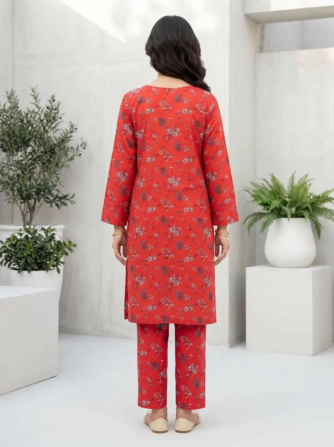 2 Pcs Women's Unstitched Printed Suit