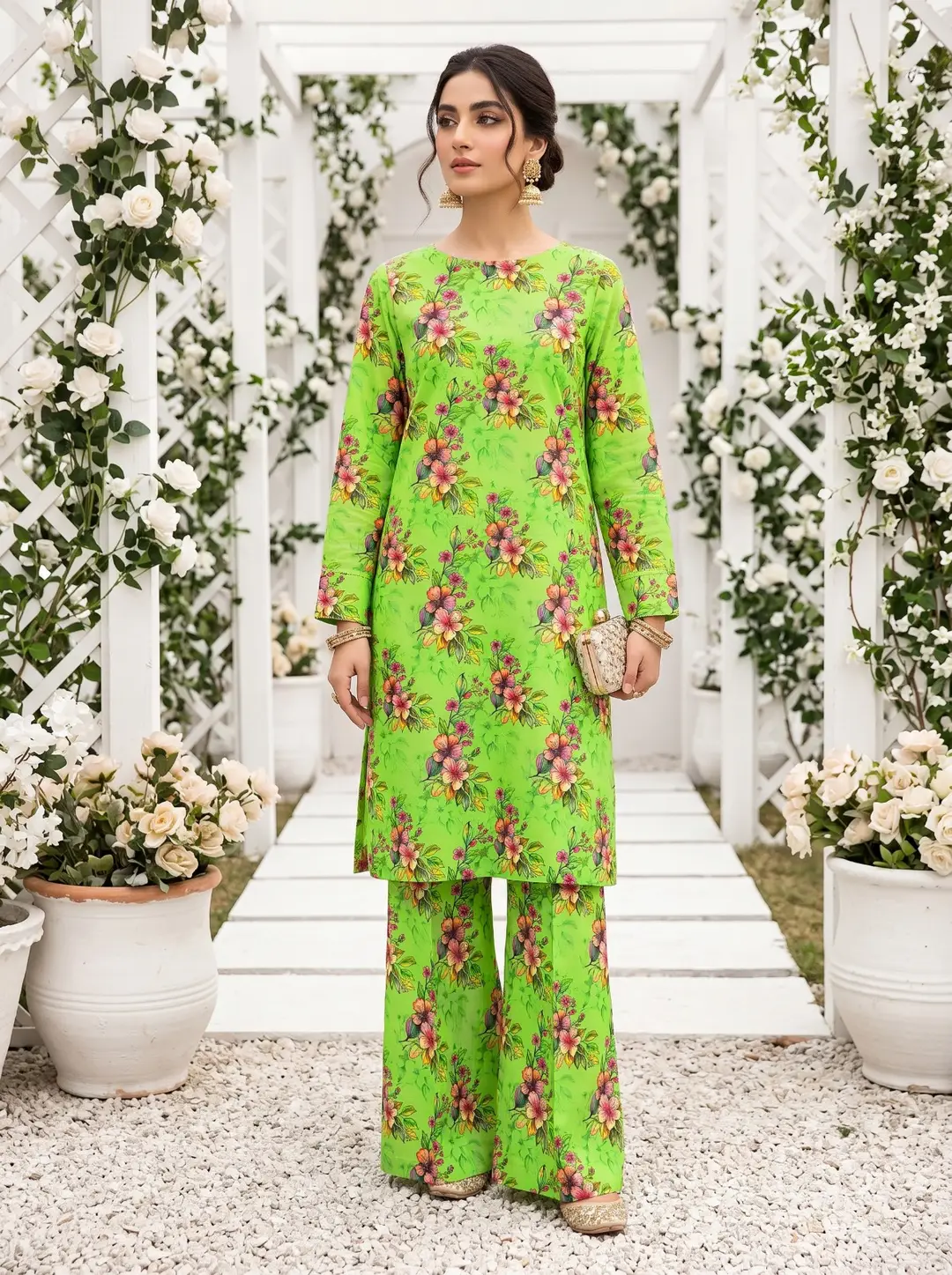 2 Pcs Women's Unstitched Printed Suit