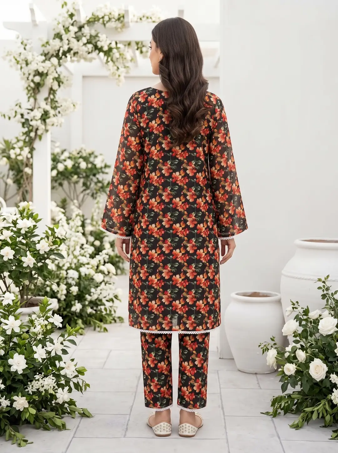 2 Pcs Women's Unstitched Printed Suit