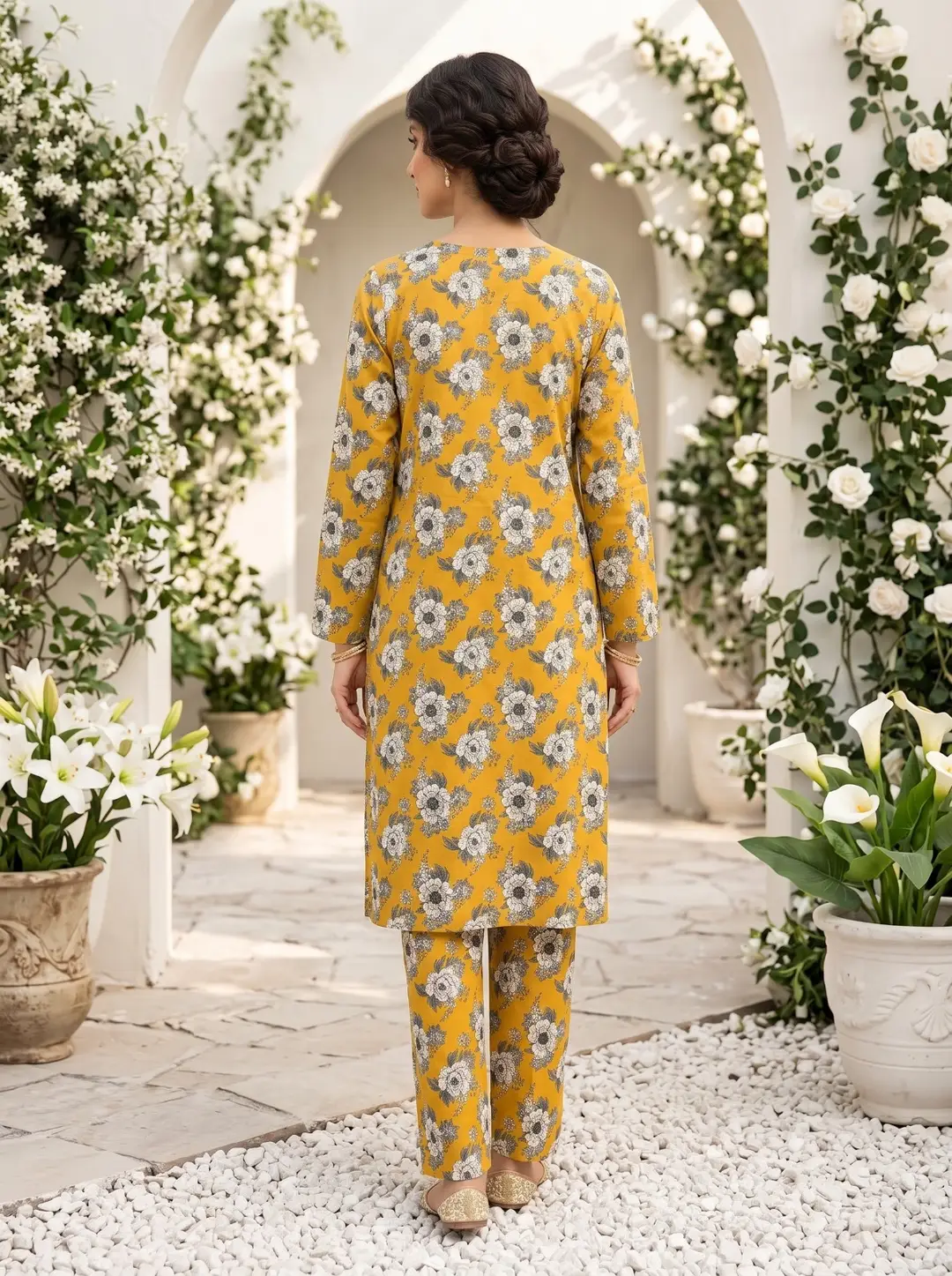 2 Pcs Women's Unstitched Printed Suit