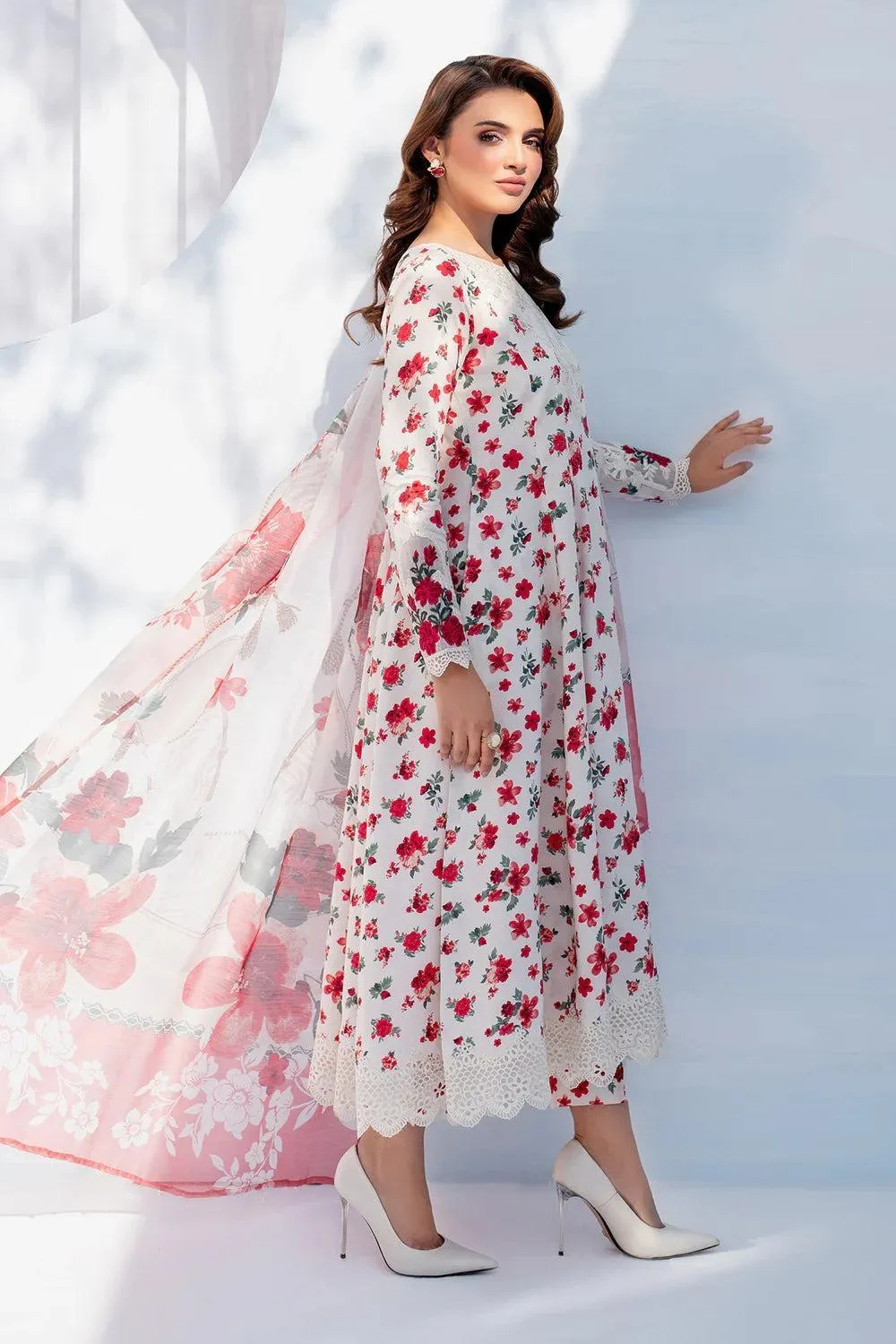 LAWAN 3P Floral Embroidered Kurta Set