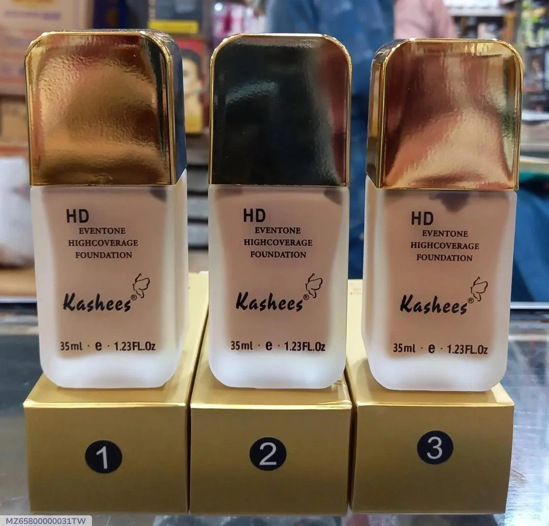 Kashees HD High Coverage Foundation 35ml Shades 1 2 3
