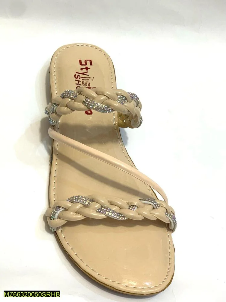 Ivory Gemstone Braided Women's Semi-Formal Flats
