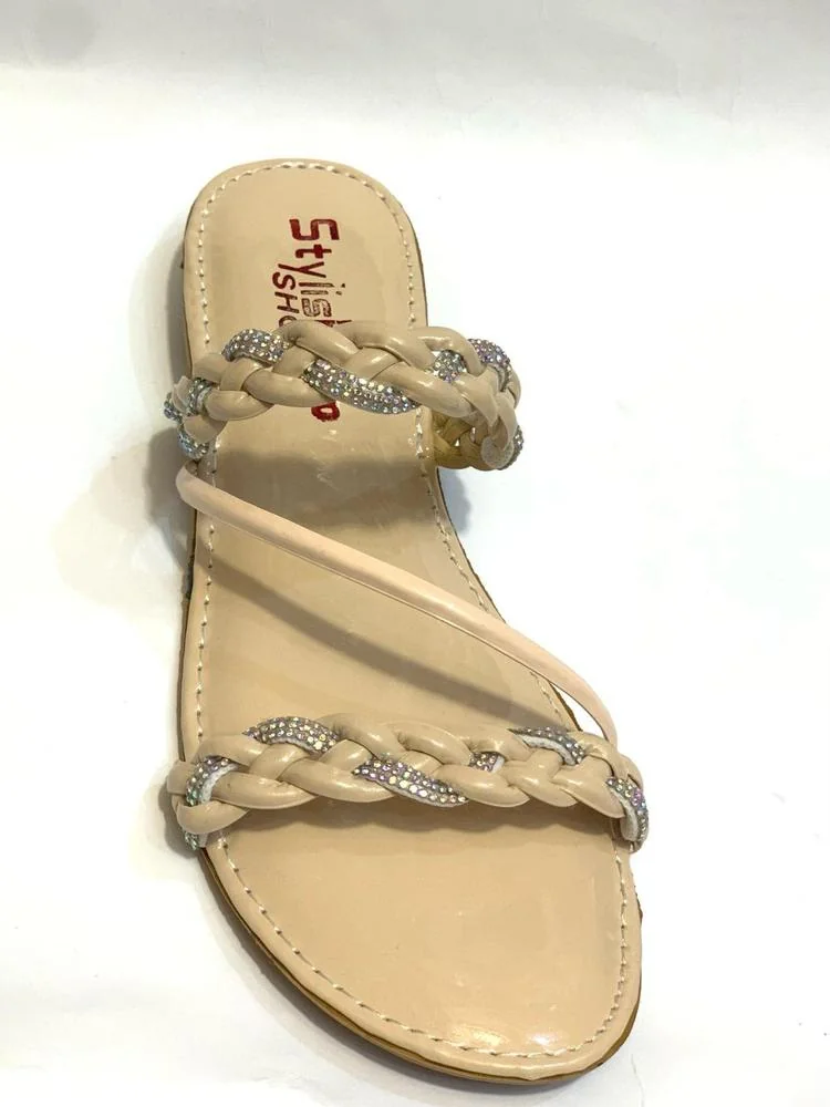 Ivory Gemstone Braided Women's Semi-Formal Flats