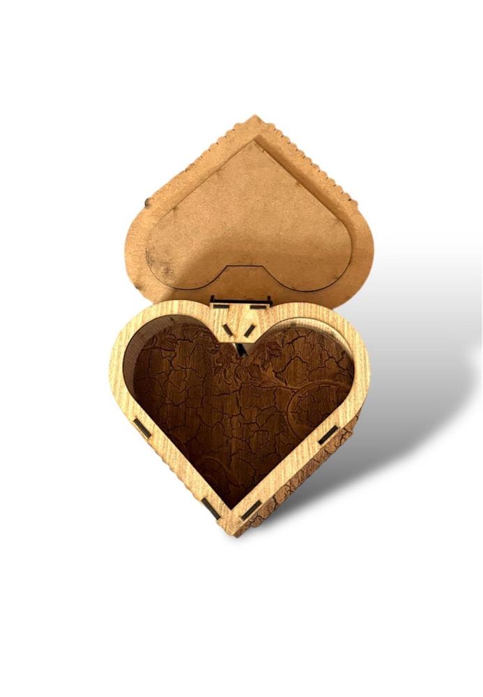 Heart Shaped Wooden Jewelry Box Brown Premium Quality