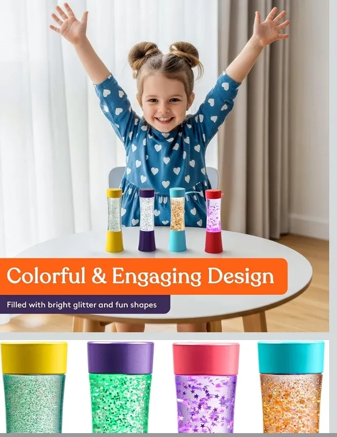 Calming Glitter Sensory Tubes for Quiet Play