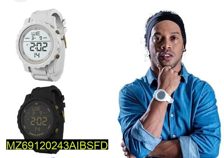 Premium Digital Watch Black Stainless Steel 5ATM Water Resistant