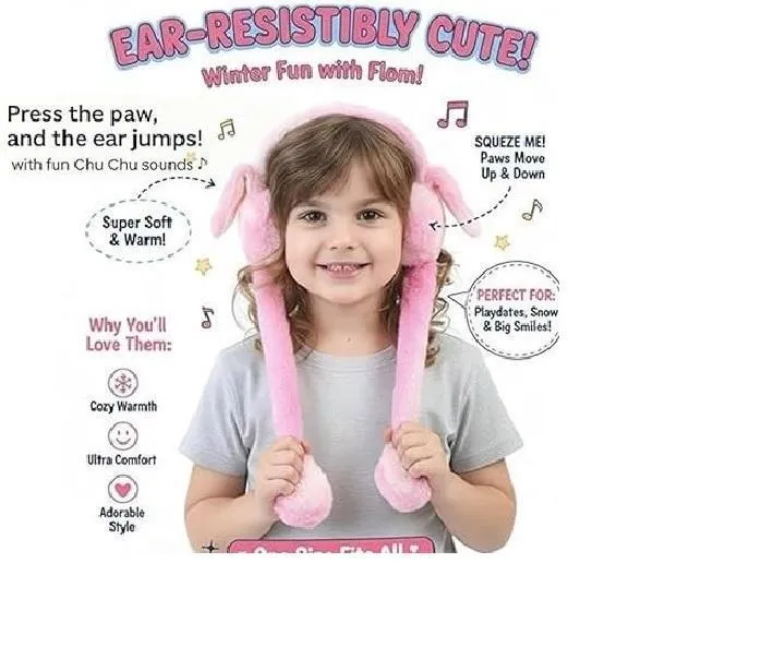 Premium Plush Bunny Earmuffs for Kids Ages 3+