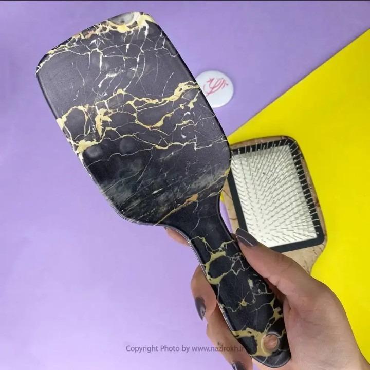 Black Wood Detangler Hair Brush for Daily Use
