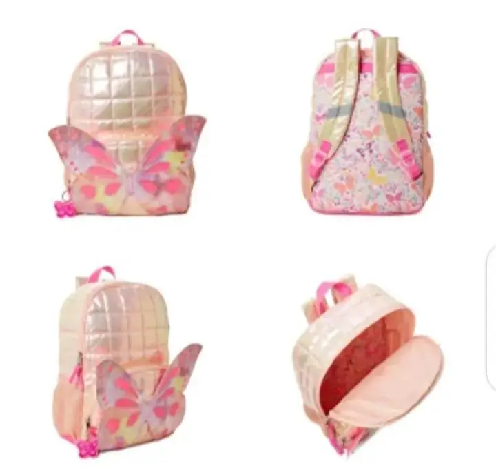 Girls Plain Butterfly Bag Primary Class College Party & Picnic Bag for Girls High Quality with Free Keychain