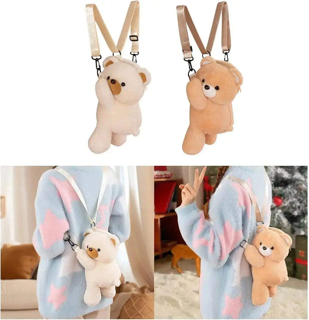 Plush Bear Backpack Lovely Casual Adjustable Strap Backpack