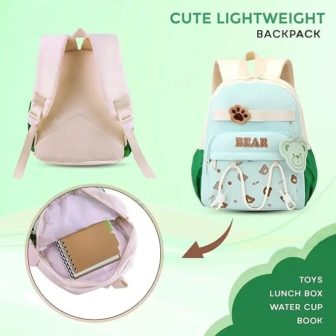 Cute Teddy Bear Theme Backpack  Kids Girls Boys Todlr Bkpack