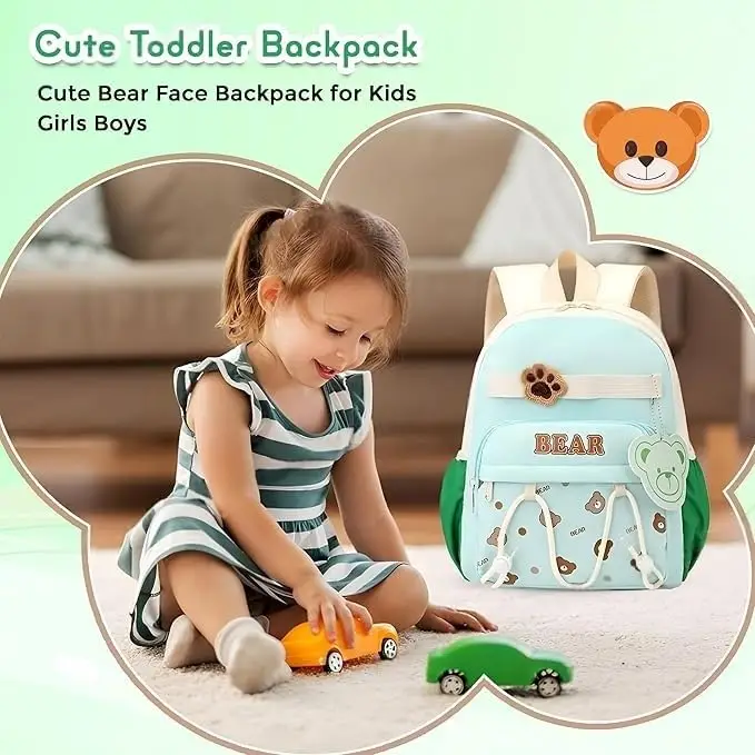 Cute Teddy Bear Theme Backpack  Kids Girls Boys Todlr Bkpack