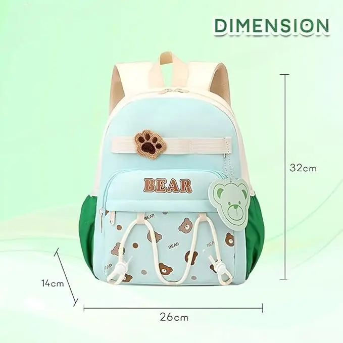 Cute Teddy Bear Theme Backpack  Kids Girls Boys Todlr Bkpack