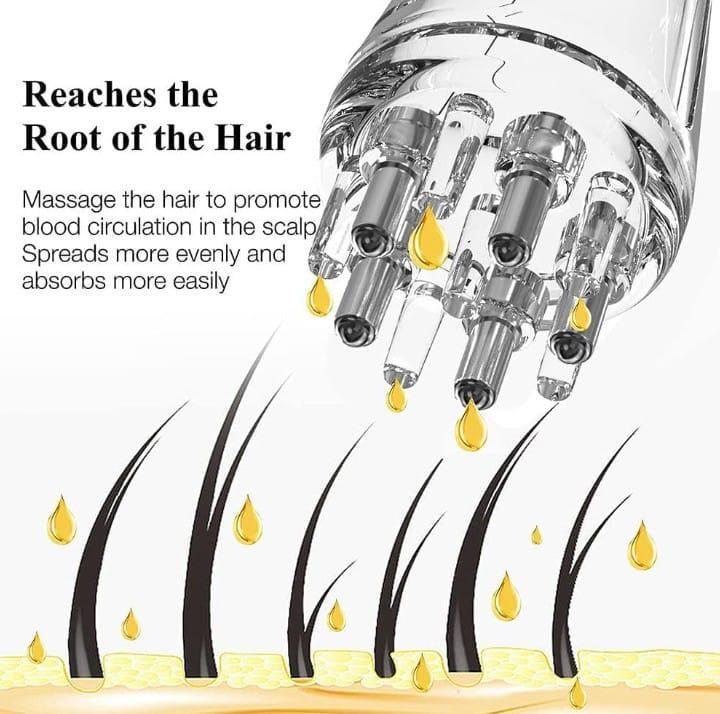 Transparent Hair Oil Applicator with 6ml Measurement & Multiple Nozzles