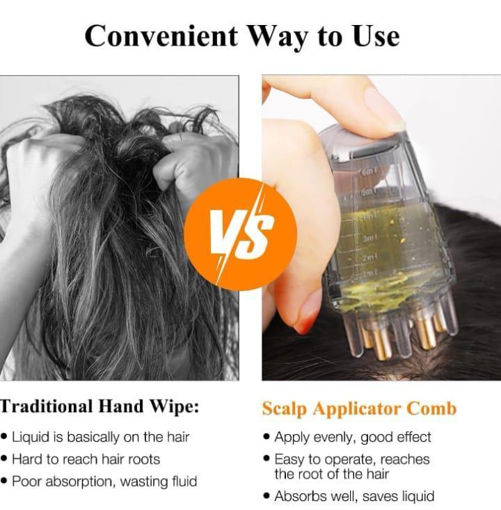 Transparent Hair Oil Applicator with 6ml Measurement & Multiple Nozzles