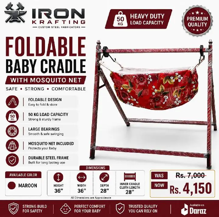 Baby Swing Cholngi With Heavt Guage Frame Including Cloth