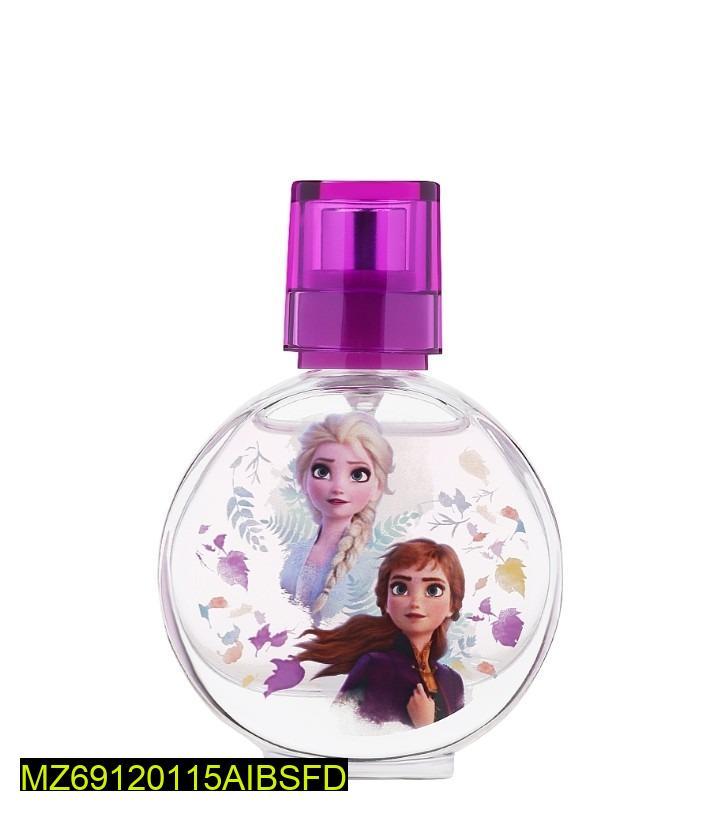 Frozen Character Perfume Bottle for Girls, Purple Cap, Glass Body, Long Lasting