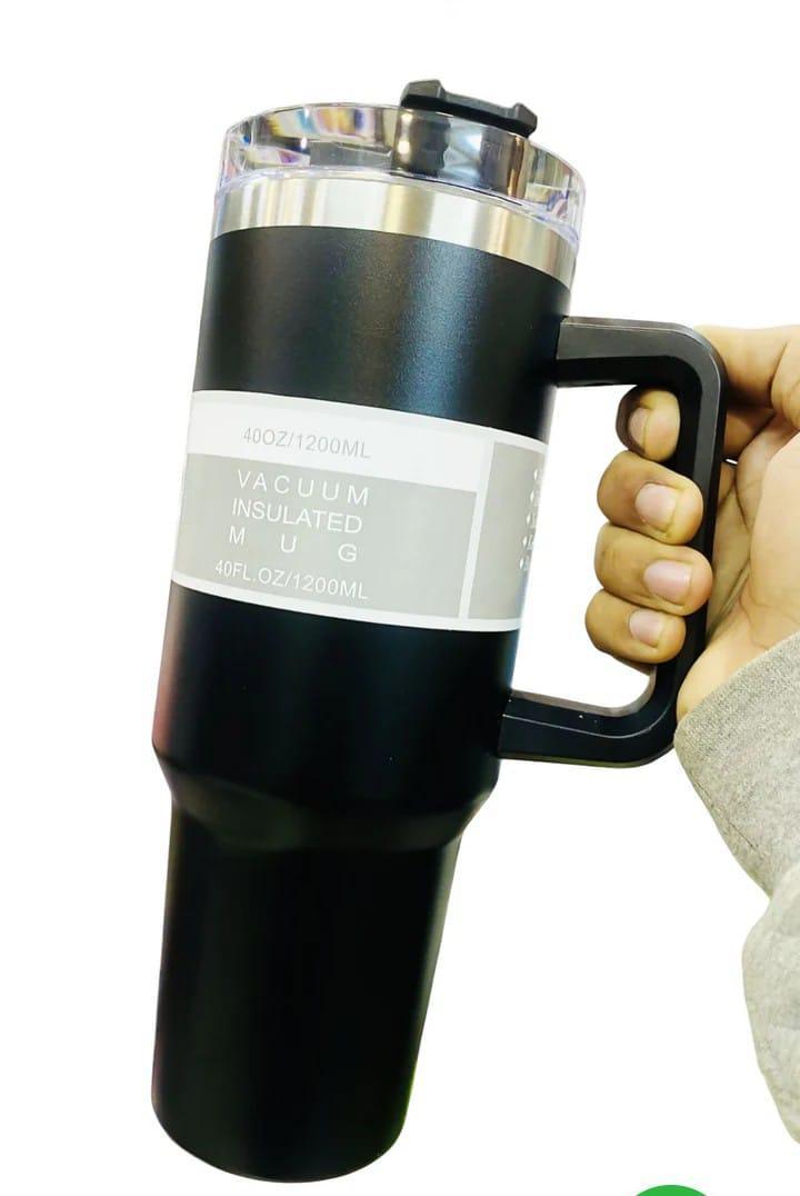 Vacuum Insulated Tumbler Black Pink Blue Stainless Steel