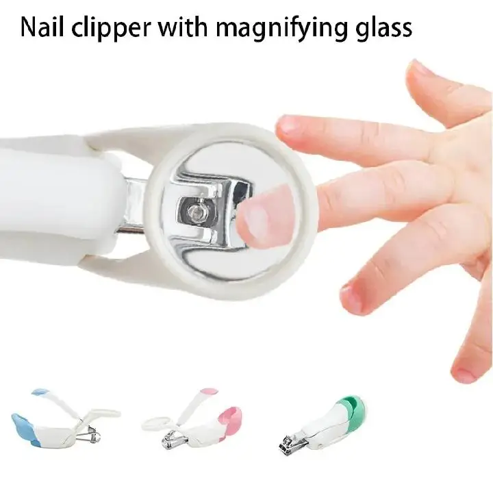 Baby Nail Clipper with magnifying glass CHICCO Kids Nail Cutter Pink / Green