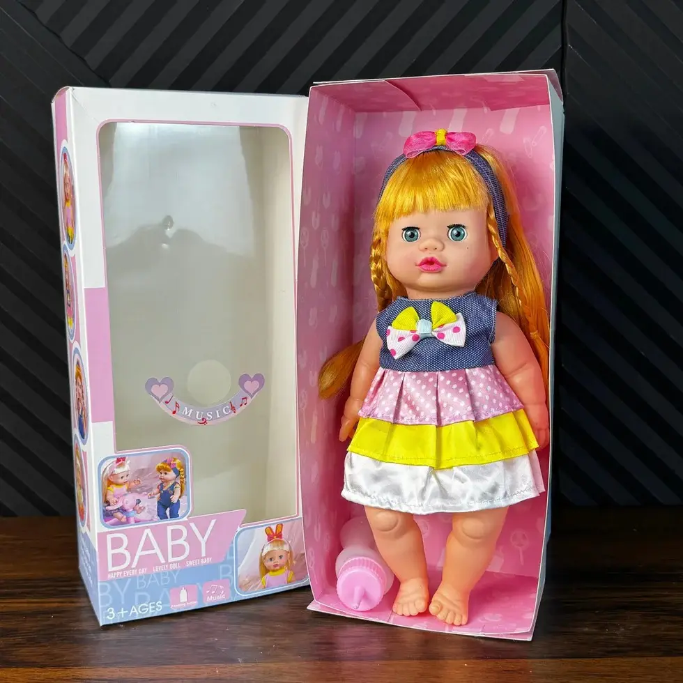 Baby Doll Happy Every Day with Feeding Bottle & Music  Baby Feeding Musical Dol