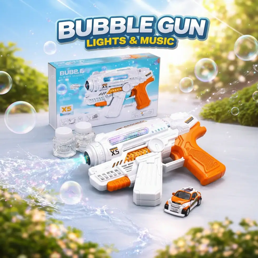 Automatic Bubble Machine Gun with Lights & Music