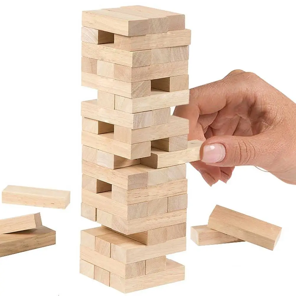 Classic Jenga Wooden Stacking Tower Board Game for Kids & Adults Jenga Classic Stacking Game – Fun for All Ages!