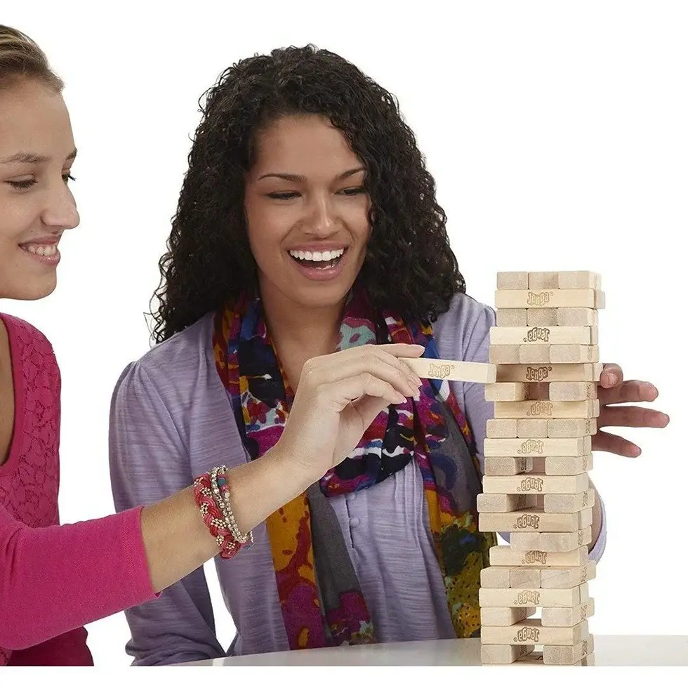 Classic Jenga Wooden Stacking Tower Board Game for Kids & Adults Jenga Classic Stacking Game – Fun for All Ages!