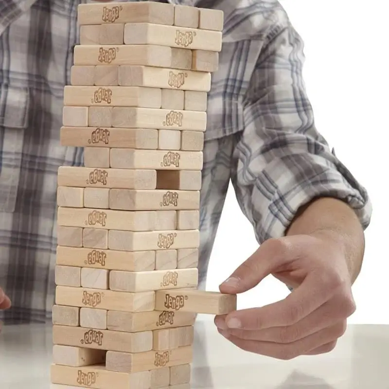 Classic Jenga Wooden Stacking Tower Board Game for Kids & Adults Jenga Classic Stacking Game – Fun for All Ages!