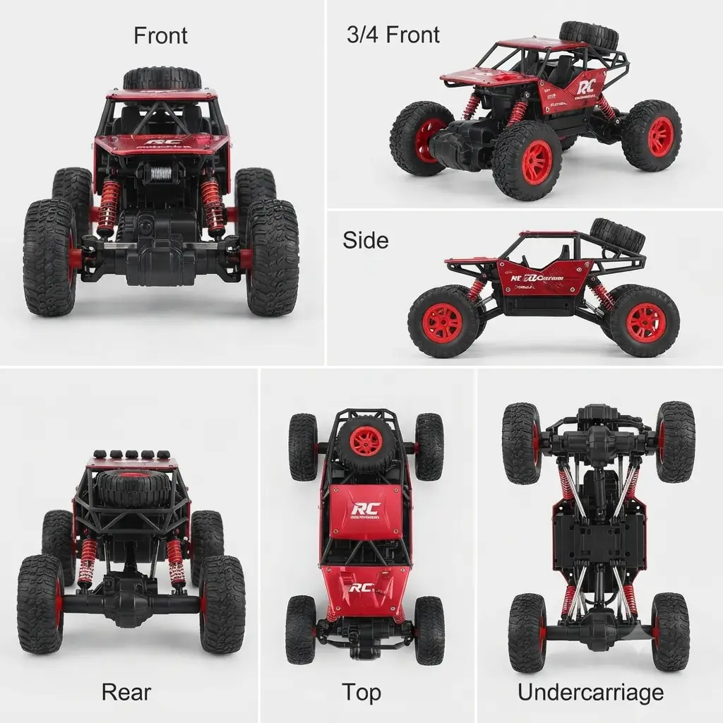 Ultimate Metal 4WD RC Crawler with Integrated Spray Function