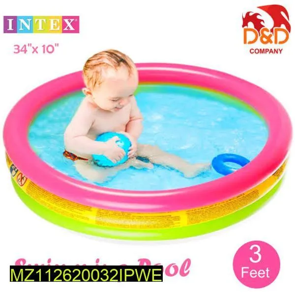 Intex 3 Feet Kids Swimming Pool Pink Green Vinyl