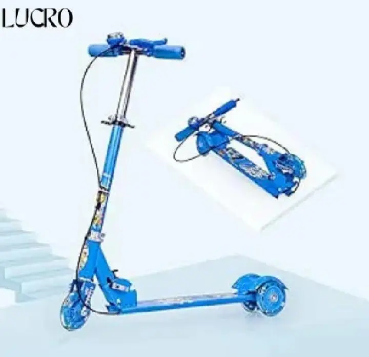 Scooty for Kids Heavy-Duty Outdoor e wheels Scotty with Hand Breaks, Adjustable Handlebar Strong Frame, Lightweight, Smooth and Fun Ride Kids Scooty Cycle, Tyre Lights
