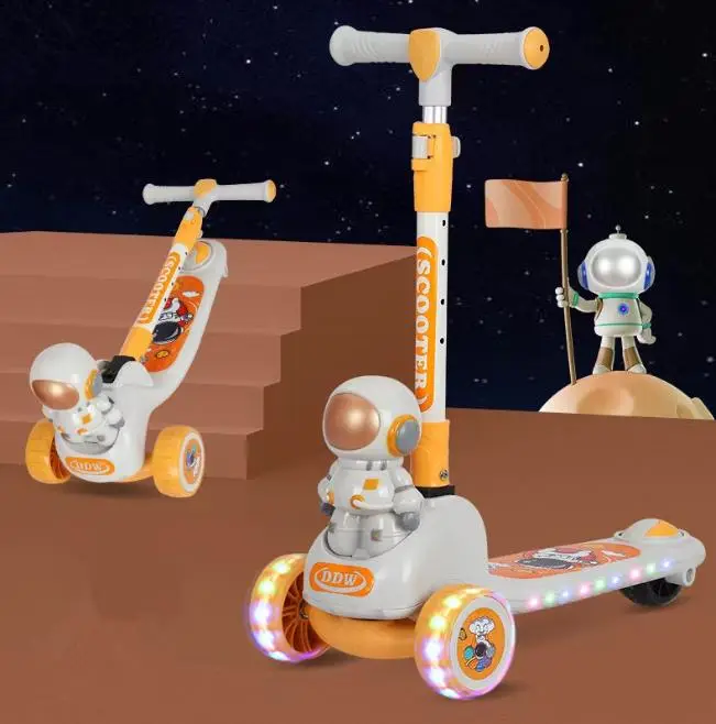 Adjustable Flexible Astronaut Scooter Kids Scooty With Light & Music