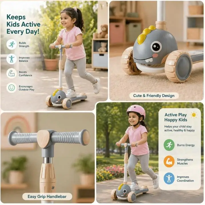Dinosaur Adventurer: Premium 3-Wheel Children’s Kick Scooter