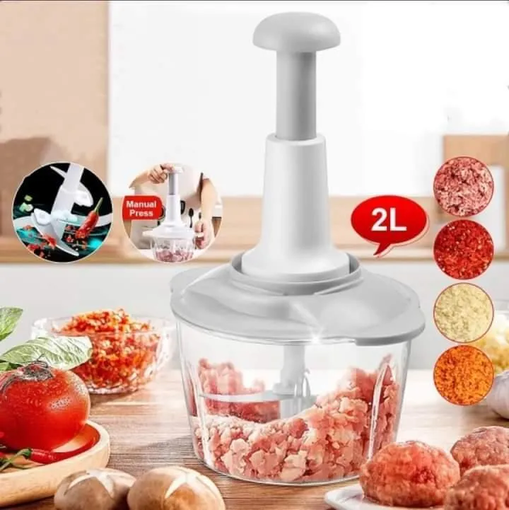 Manual Hand Chopper 2L ABS Plastic Kitchen Tool