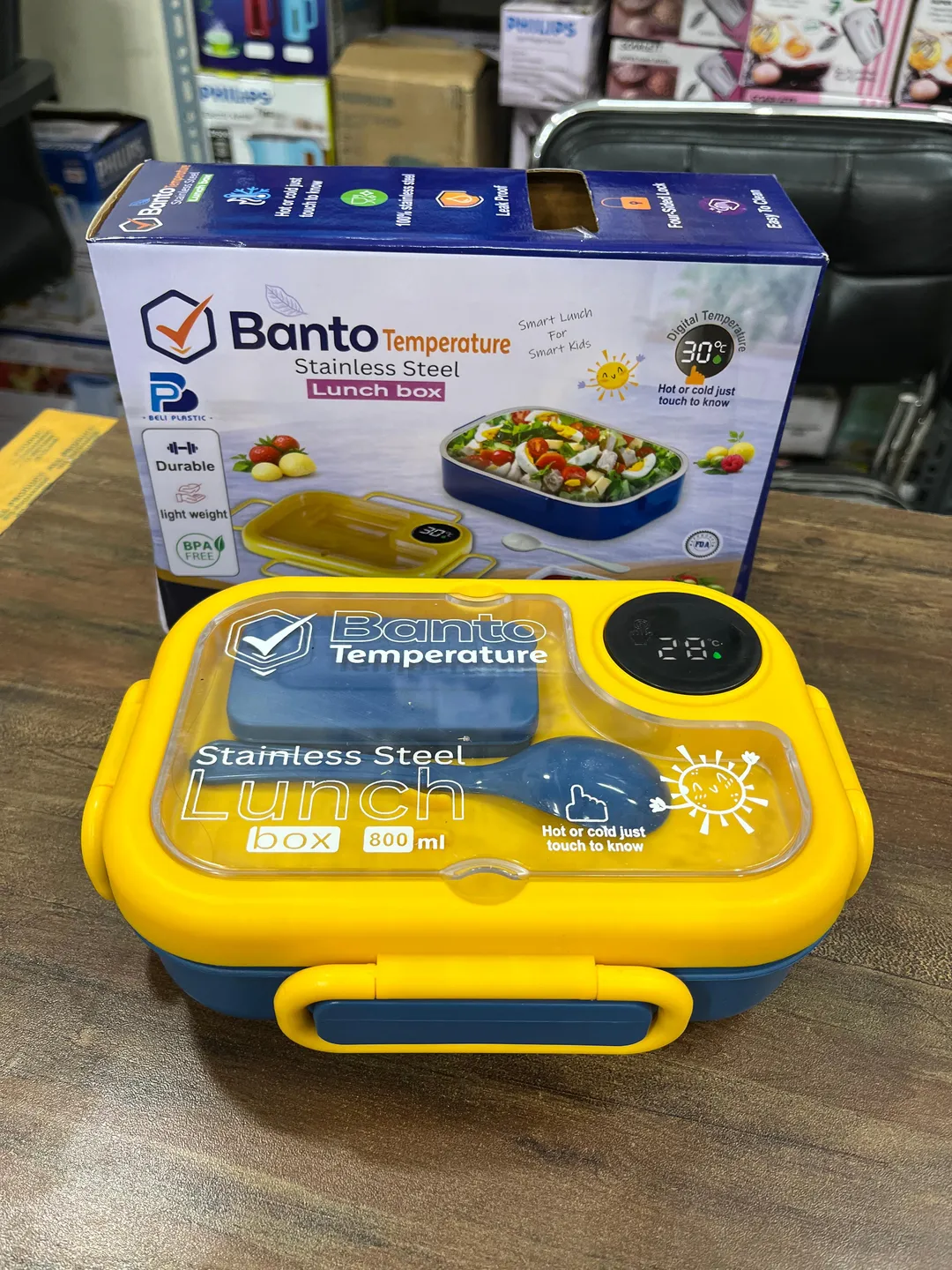 Stainless Steel Lunch Box with Temperature Display