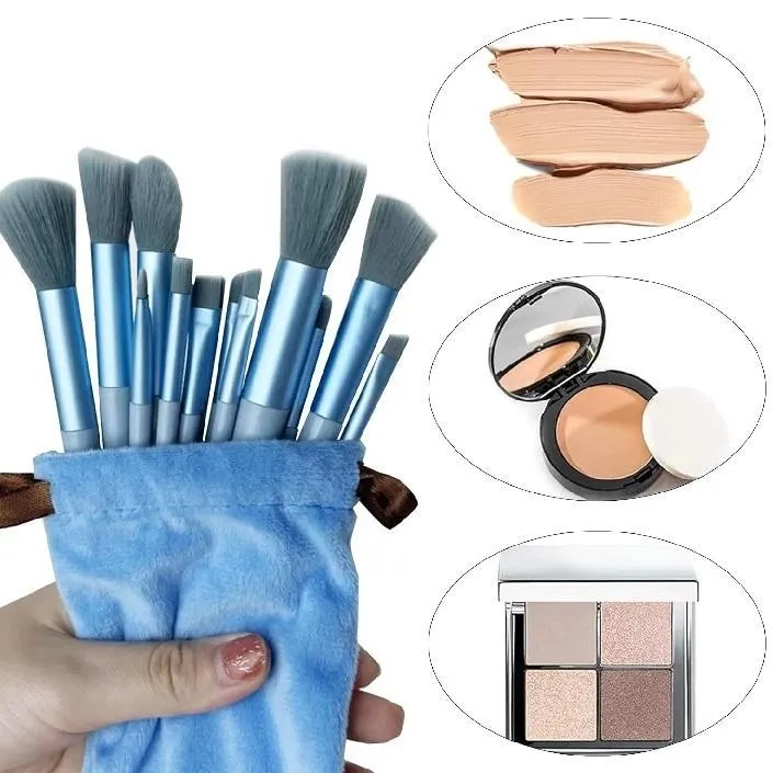 13 PCS Kabuki Eye Shadow Brush Set Synthetic Fiber