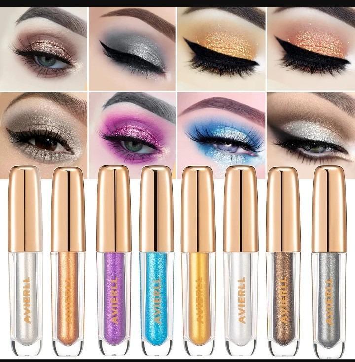 8-Piece Liquid Glitter Eyeshadow Set for Pakistani Brides & Partygoers