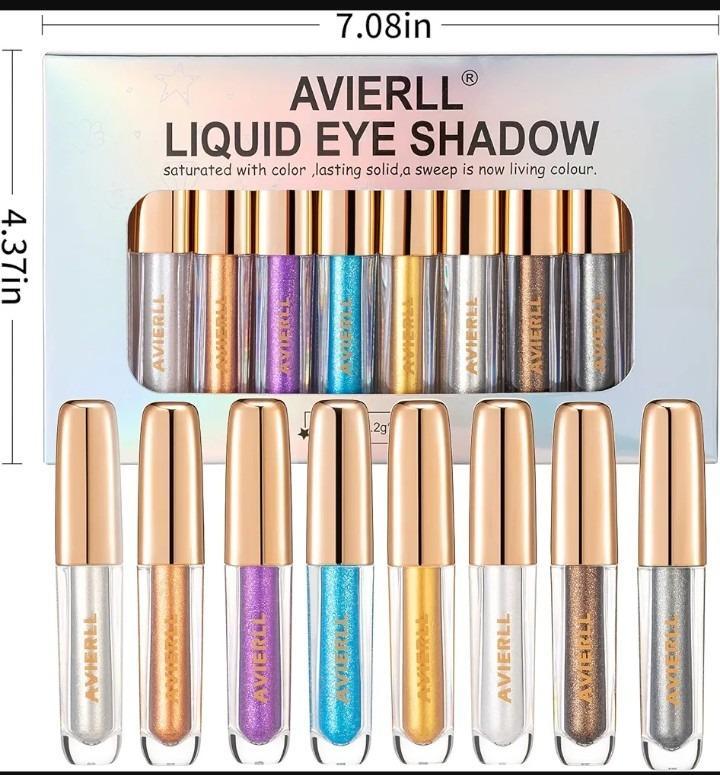 8-Piece Liquid Glitter Eyeshadow Set for Pakistani Brides & Partygoers