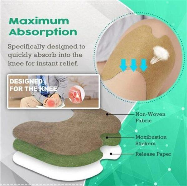 Premium Knee Pain Relief Patch Green Non-Woven Pakistan