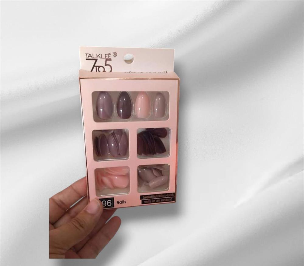 Acrylic Nail Set 96 Pcs Mauve Pink No Glue